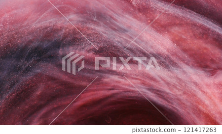 Blend vortex. Color swirl. Defocused bright red pink cloud ink water mist texture vapor paint steam moving on abstract art background. 121417263