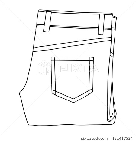 Folded pants line drawing 121417524