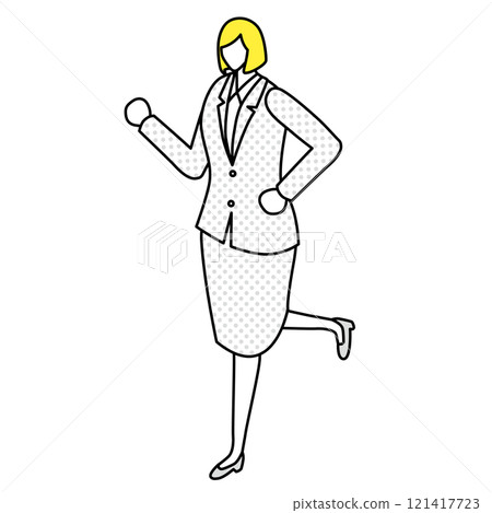 Isometric_穿著西裝跑步的女人的插圖 121417723