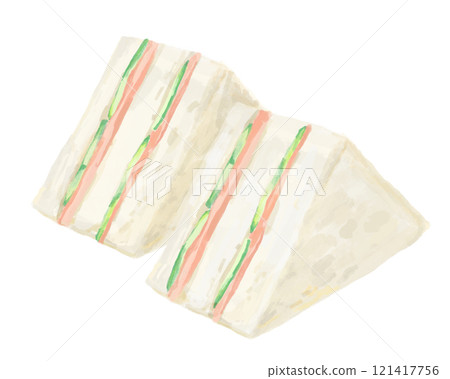 Ham sandwich painted in watercolor Ham sandwich painted in watercolor 121417756