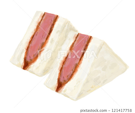 Illustration of a thick pork fillet sandwich (triangle) 121417758