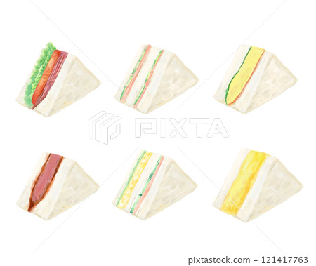 設定三明治的插圖 121417763