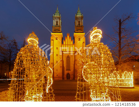Cathedral of Saints Peter and Paul on Tumski Island, Poznan, Poland, at Christmas dawn Cathedral of Saints Peter and Paul on Tumski Island, Poznan, Poland, at Christmas dawn 121418536