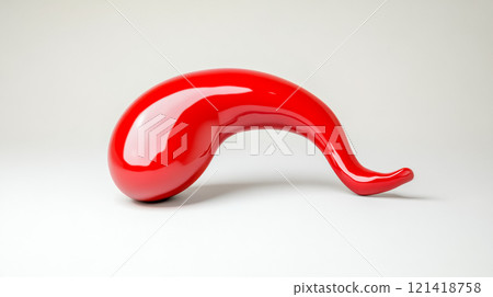 Red glossy abstract sculpture representing human spleen on white background Red glossy abstract sculpture representing human spleen on white background 121418758