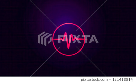 Red heartbeat line showing vital signs on dark background 121418814