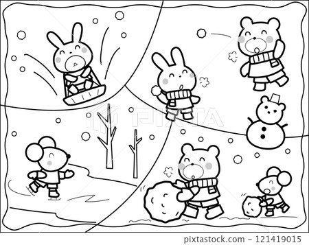 在雪地裡玩耍的繪本 121419015