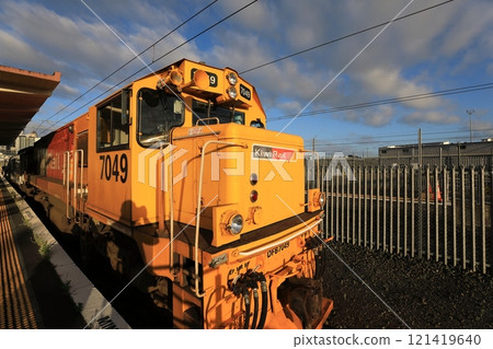 Northern Explorer locomotive running through the North Island of New Zealand Northern Explorer locomotive running through the North Island of New Zealand 121419640