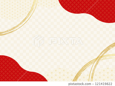 New Year's card background 3 of stylish Japanese pattern and gold brush New Year's card background 3 of stylish Japanese pattern and gold brush 121419822