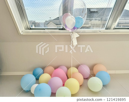 Stock Photo: Celebration decorations (balloons and balloons) Stock Photo: Celebration decorations (balloons and balloons) 121419895