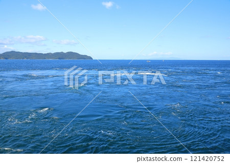 A view of the Naruto Strait with the coastline of Awaji Island in the distance 121420752