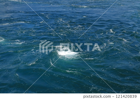 View of the spectacular whirlpools in the waters of the Naruto Strait View of the spectacular whirlpools in the waters of the Naruto Strait 121420839