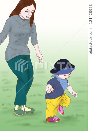 母親和孩子一起玩 121420938