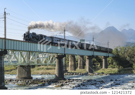 蒸氣機車穿越利根川鐵橋 蒸氣機車穿越利根川鐵橋 121421372