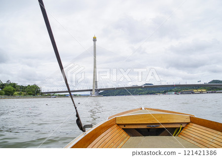 Water taxis are a form of transportation for floating houses. Water taxis are a form of transportation for floating houses. 121421386