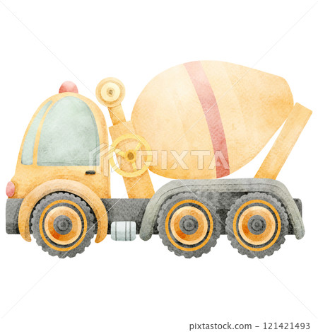 cement mixer truck watercolor cement mixer truck watercolor 121421493