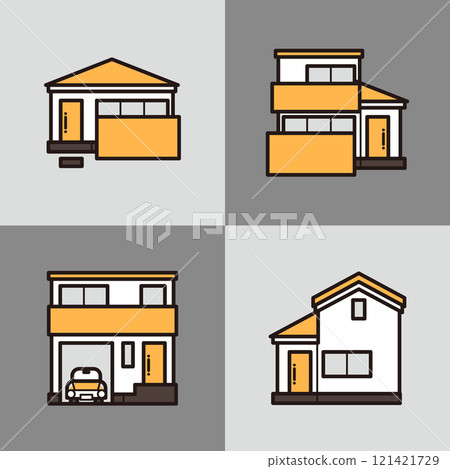 簡單的房子圖標集 121421729