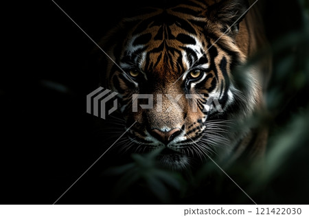 A tiger glaring in the dark 121422030