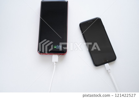 Charge your smartphone with a mobile battery Charge your smartphone with a mobile battery 121422527