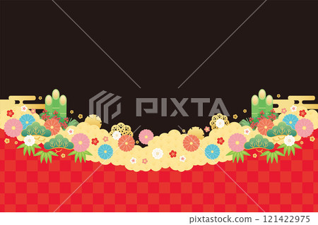 Background material-Early spring frame 17-6 vector 121422975