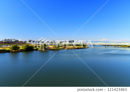 Shin-Arakawa Ohashi Bridge / Upstream from the Arakawa River / Looking towards Akabane Sakura Tsutsumi Ryokuchi (Kita-ku, Tokyo) [2024.11] 121423963