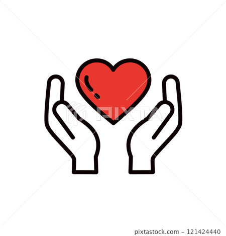 一隻手握著一顆心的插圖_可編輯線條圖標 一隻手握著一顆心的插圖_可編輯線條圖標 121424440