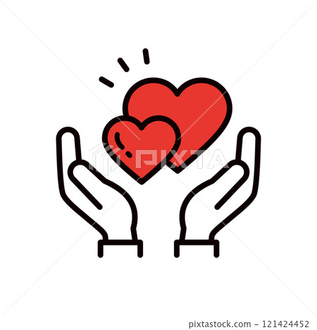 手握成對心的插圖_可編輯線條圖示_帶袖子 手握成對心的插圖_可編輯線條圖示_帶袖子 121424452