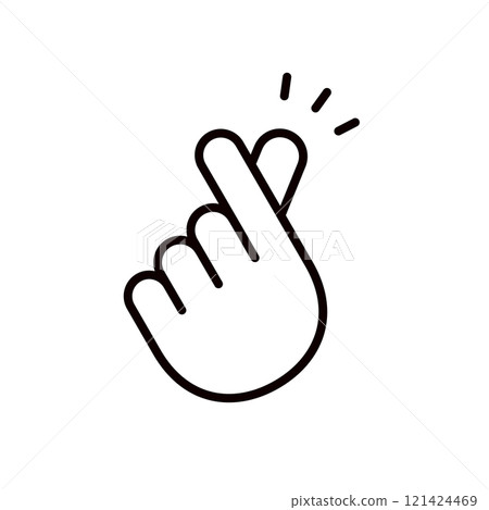 Finger heart fan service illustration_editable line icon 121424469