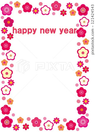Happy New Year Happy New Year Frame Plum Blossom White Space 121424543