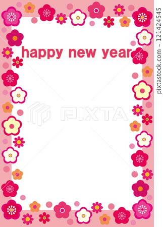 Happy New Year Happy New Year Frame Plum Blossom White Space 121424545