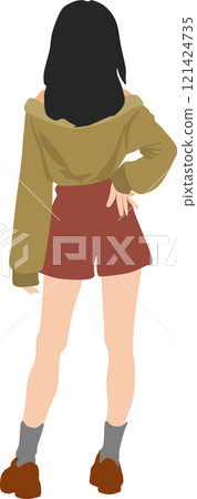 Illustration of a woman from behind 121424735