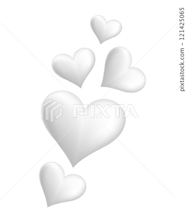 Flying white hearts shape. 121425065
