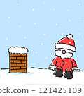 Santa taking a rest on the roof 121425109