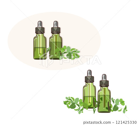 Peppermint and essential oil bottle, light-blocking bottle containing oil Peppermint and essential oil bottle, light-blocking bottle containing oil 121425330