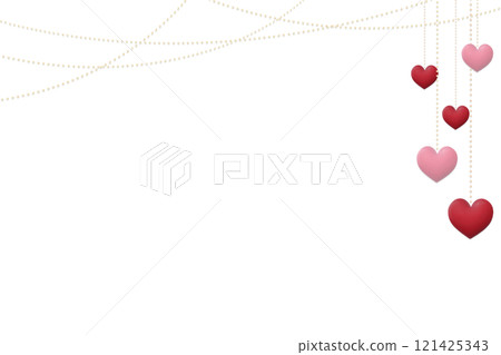 A three-dimensional wooden heart ornament hanging from a chain is in the background on the right 121425343