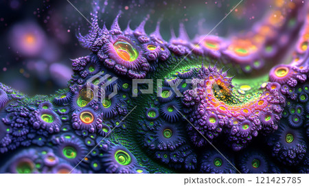 Binaural Fusion: Trippy Purple-Green Ambience. Generative AI Binaural Fusion: Trippy Purple-Green Ambience. Generative AI 121425785