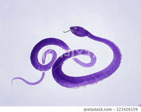 An oriental painting of a blue snake, an animal symbolizing the year 2025 in the East An oriental painting of a blue snake, an animal symbolizing the year 2025 in the East 121426159