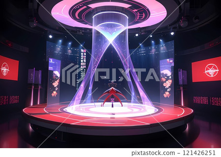 插畫背景未來數位舞台舞台歌曲節目風格背景 121426251