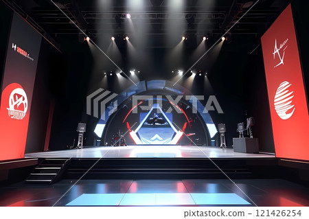 插畫背景未來數位舞台舞台歌曲節目風格背景 121426254
