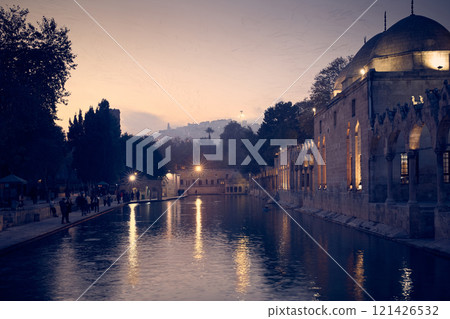 Fish lake in Shanliurfa city at night, Turkey Fish lake in Shanliurfa city at night, Turkey 121426532