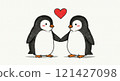 Penguin couple illustration 121427098