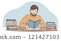 Illustration of men studying 121427103