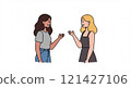 Illustration of a woman having a discussion 121427106