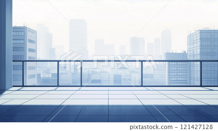 城市景觀插畫背景素材 121427128