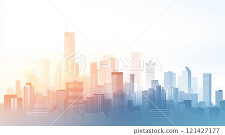 城市景觀插畫背景素材 121427177