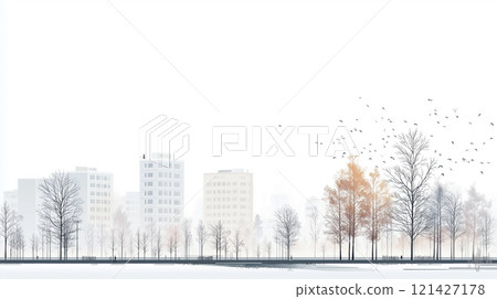 城市景觀插畫背景素材 城市景觀插畫背景素材 121427178