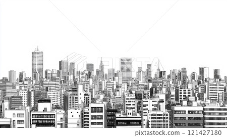 城市景觀插畫背景素材 121427180