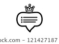 featuring a crown above a speech bubble with dots 121427187