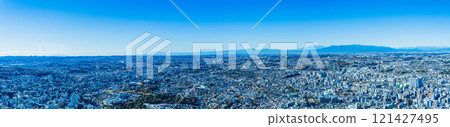 [Kanagawa Prefecture] Panoramic view of the Nishi-Yokohama cityscape and Mt. Fuji from Yokohama Landmark Tower 121427495