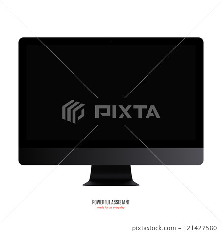 computer monitor black color with blank screen isolated on white background. stock vector illustration eps10 computer monitor black color with blank screen isolated on white background. stock vector illustration eps10 121427580