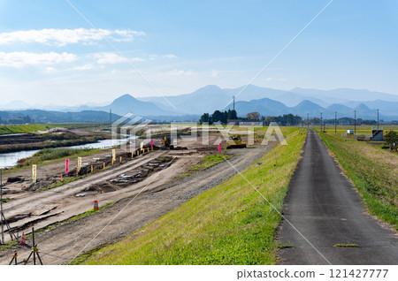 Scenery of river construction Scenery of river construction 121427777